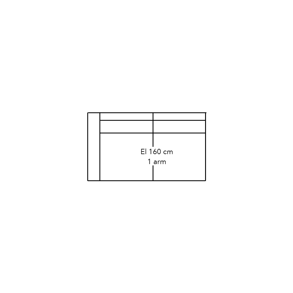 606026 - Element 160 met  1 arm voorstaand Rechts - stofgroep 1