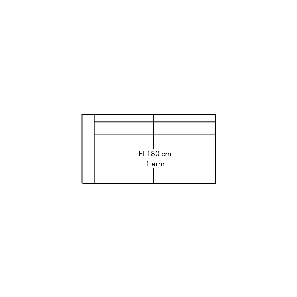 606030 - Element 180 met 1 arm voorstaand Rechts - stofgroep 1