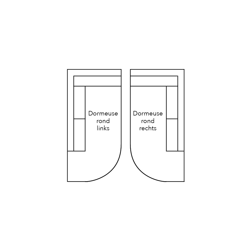 609571 - Dormeuse rond met 1 arm vooraanstaand Rechts - stofgroep 1