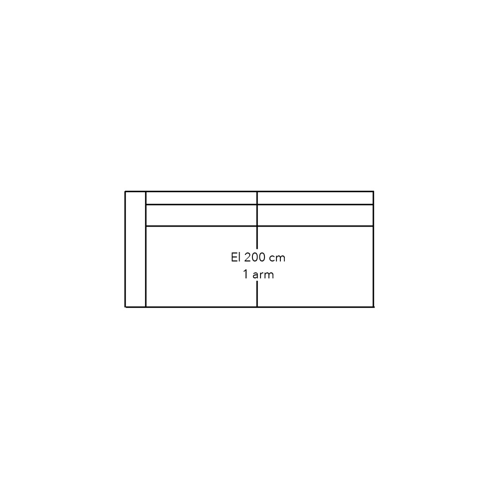 608029 - Element 180 met 1 arm voorstaand Links - stofgroep 1