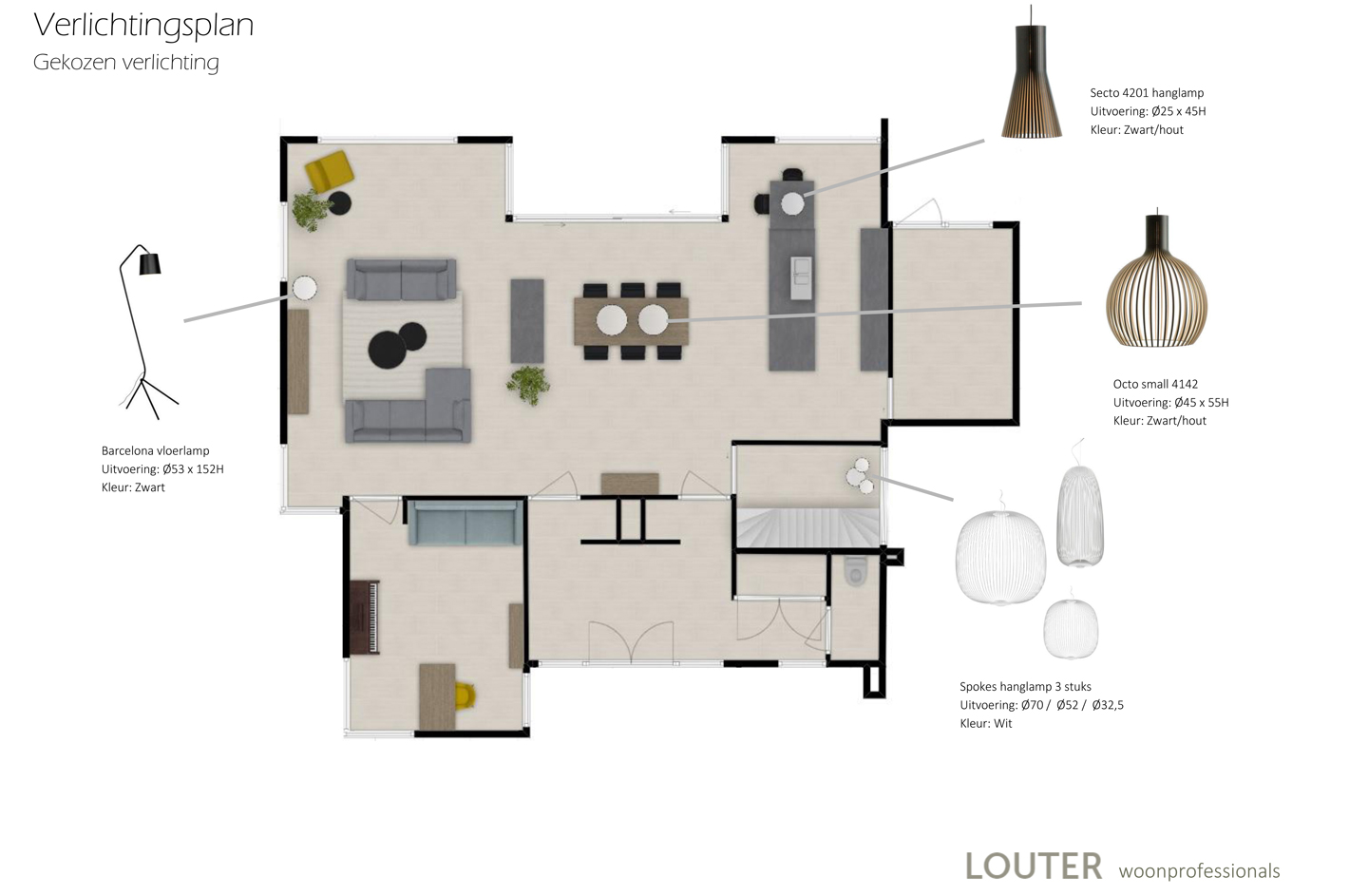 Project villa in aanbouw Louter Schoorl verlichtingsplan