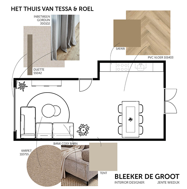 Plattegrond Het (t)huis van Tessa & Roel